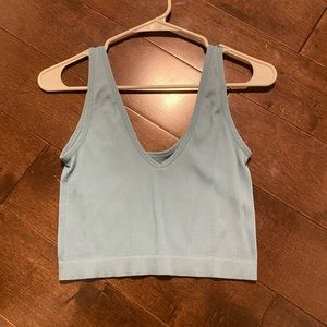 Light blue rubbed tank top